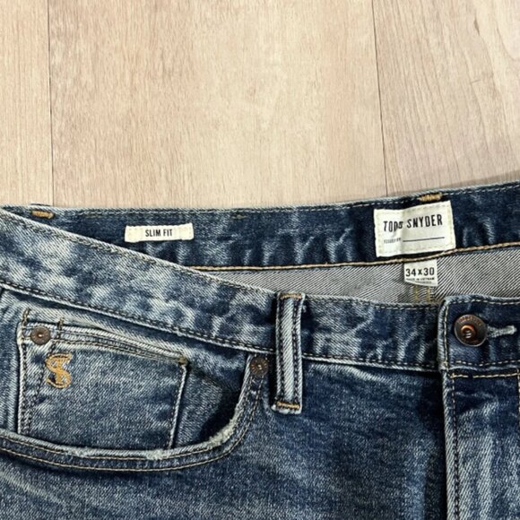 Todd Snyder Blue Denim Slim Fit Stretch Five Pocket Jeans Men’s Size 34 - Picture 5 of 10